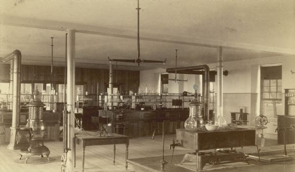 Interior view of the pharmaceutical laboratory at the University of Wisconsin-Madison.