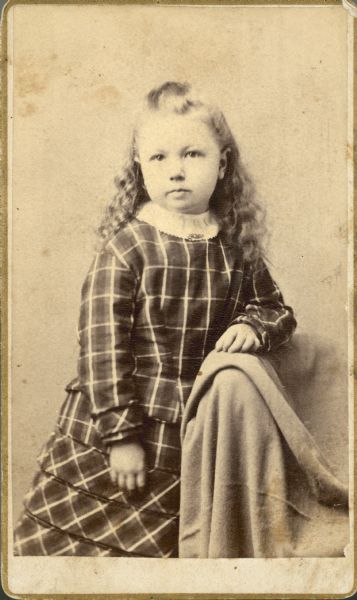 Studio portrait of Jane Wright as a young girl.