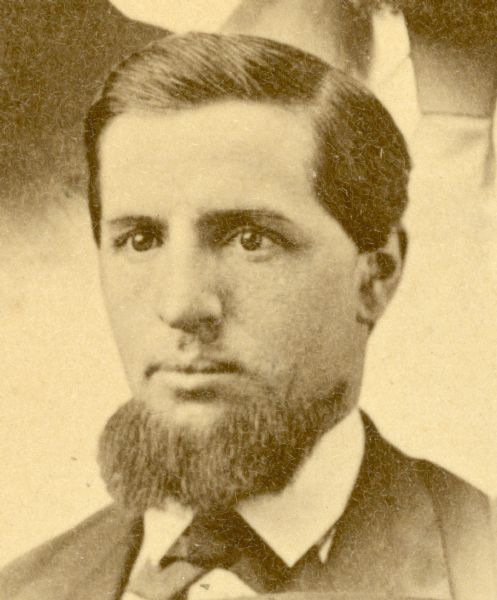 Head and shoulders portrait of William Zeiman, which is a detail of a composite photograph of members of the Wisconsin Assembly of 1877.