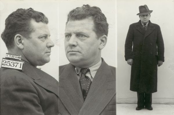 Prisoner photograph of Harvey Wiles, inmate number 25371, who was a clerk convicted on three counts of embezzlement.