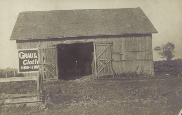 View of the Weaver barn in which the first Episcopal church services were held between about 1842 - 1845.