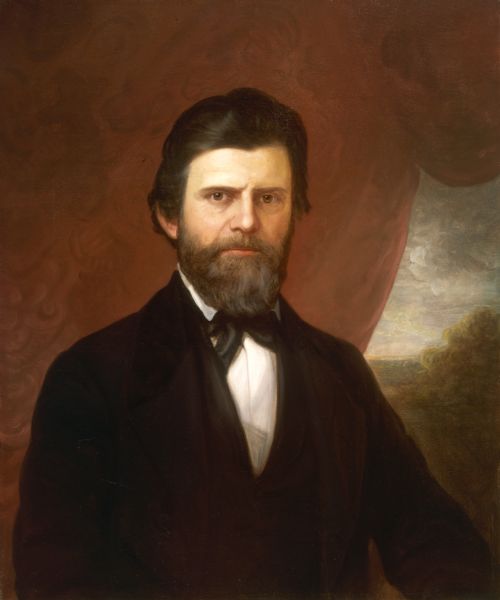 Waist-up portrait of Governor Nelson Dewey.