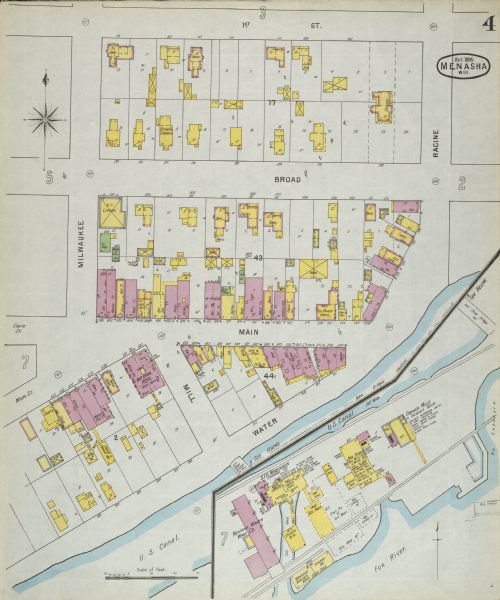 Sanborn-Perris fire insurance maps for city of Menasha.