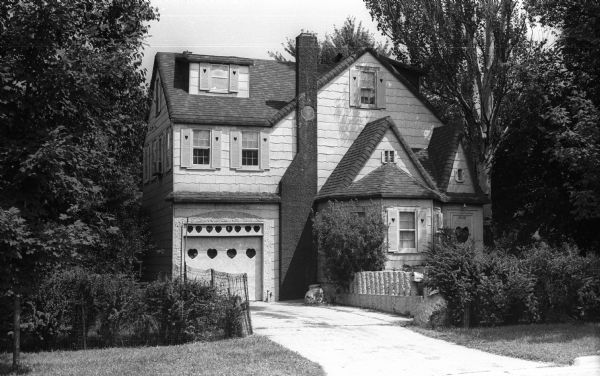 Home of J.V. Nemec at 3638 Johns Street, decorated with a heart motif.