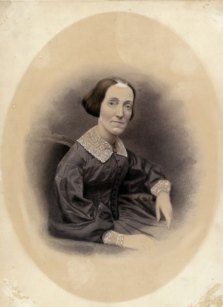 Drawn portrait of Ann Lapham, wife of Increase A. Lapham.