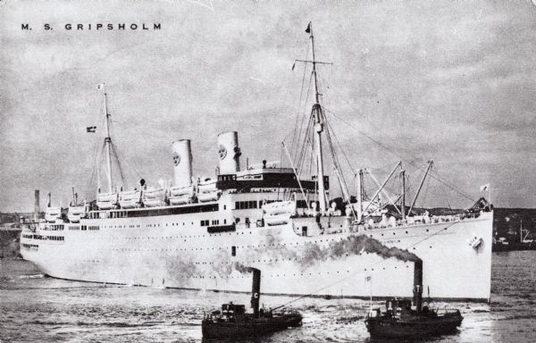 M.S. <i>Gripsholm</i> the Swedish luxury liner that the Bernard Katz family sailed on enroute to the United States in April, 1948.