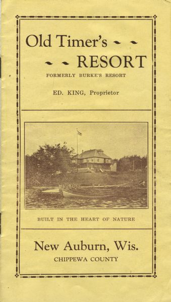Cover of brochure for Old Timer's Resort (formerly Burke's Resort).