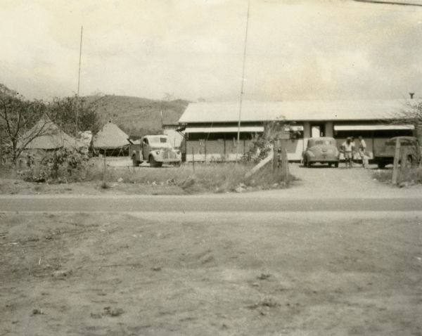 Correspondents' hut at Port Moresby, New Guinea, maintained by the Public Relations Section of the Australian Army.  Photograph taken between October and December, 1942.