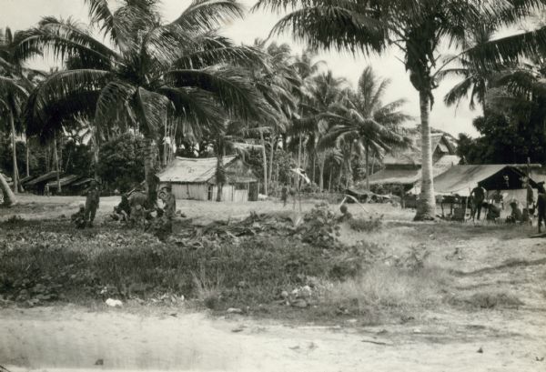 Pongani village, northeast New Guinea, several miles east of Burma, occupied by the 128th Infantry medical detachment and service troops.