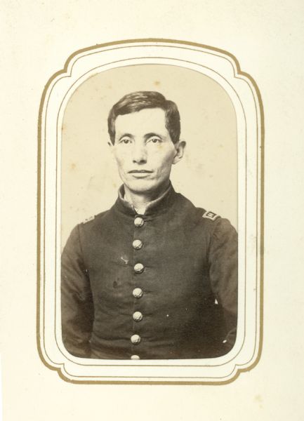 Carte-de-visite of Joseph Hall, Captain, Company E, 4th Wisconsin Cavalry.