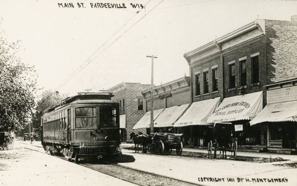 Main Street with superimposed streetcar.