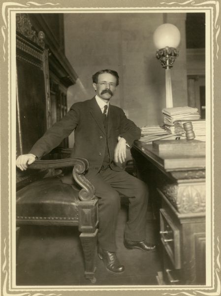 Portrait of Merlin Hull, Speaker of the Assembly.