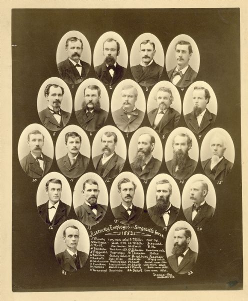 Composite photograph of the Wisconsin Assembly Employees-Sergeant's Force.