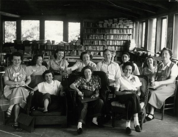 Group portrait of adults at Highlander School.