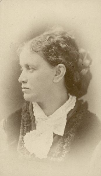 Carte-de-visite portrait of Hannah (Barber) Billinghurst (1832-1900) of Horicon. Hannah was the wife of lawyer Charles Billinghurst (1818-1865), who served as a U.S. Representative from 1855-1859.