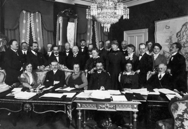 Group portrait of those who participated in the first formal session of the Neutral Conference.