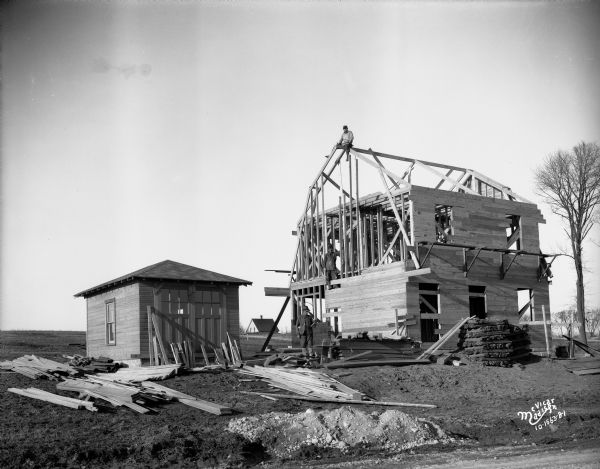 Steve Schmidt house under construction in Sherman Park subdivision. The house is located at 1406 Farragut Street. 