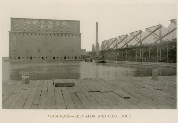Elevator and coal docks, including ships.