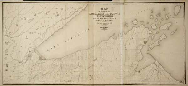 Map of a portion of Douglas and La Pointe counties situated on Lake Superior.