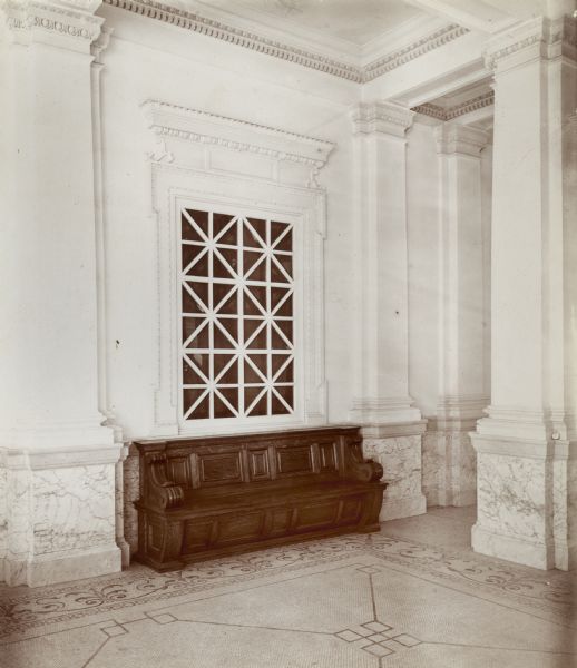 Lower hallway in the State Historical Society of Wisconsin building.