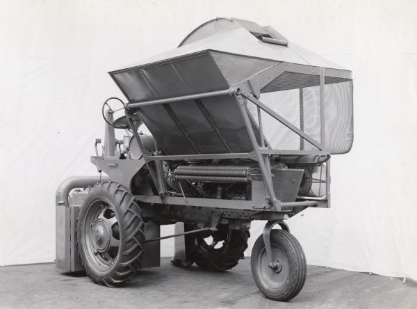 Engineering photograph of an experimental cotton harvester.