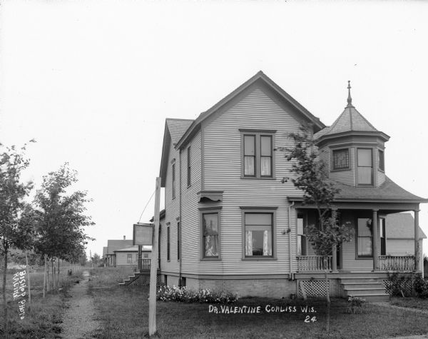 Front view of Dr. L. P. Valentine's house in Corliss.