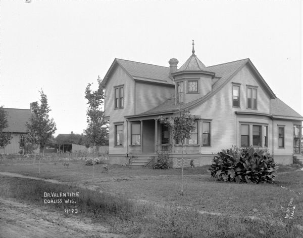 Exterior view of Dr. Valentine's house in Corliss.
