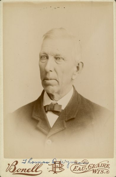 Cabinet card of Thomas D. Wyman who was involved with School District No. 1.