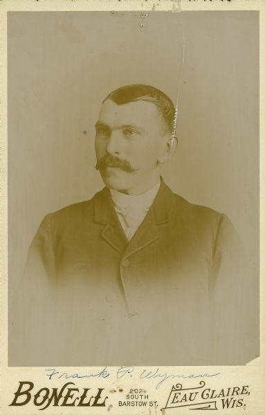 Cabinet card of Frank P. Wyman who was involved with School District 1.