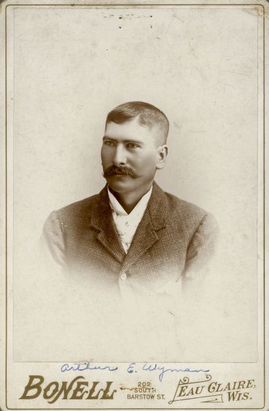 Cabinet card of Arthur E. Wyman who was involved with School District 1.