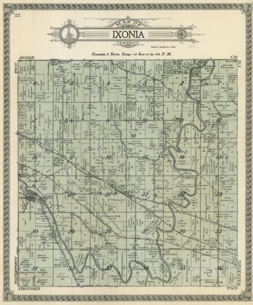 Map of Ixonia township in Jefferson County.
