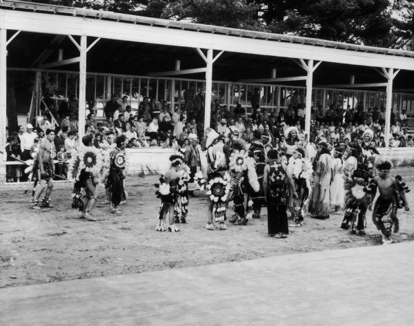 Peavey Falls group of dancers and musicians from the Menominee Indian Reservation in Wisconsin.