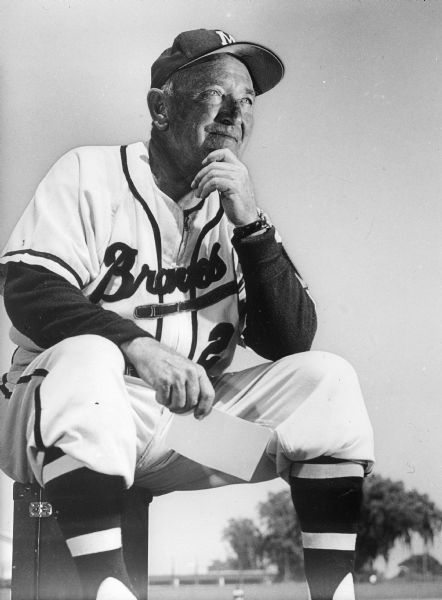Portrait of Milwaukee Braves manager Fred Haney in uniform.

Under his management In 1957, with a lineup that included future Baseball Hall of Fame members Henry Aaron, Eddie Mathews, Warren Spahn and Red Schoendienst and stars such as Lew Burdette and Del Crandall, the Braves won the NL pennant by eight games over the Cardinals. Then, led by Burdette's three complete-game victories, they defeated the New York Yankees in seven games during the 1957 World Series.