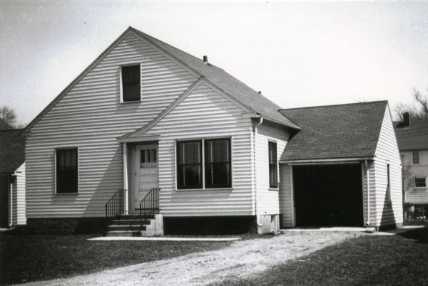 Exterior of the house at 1509 Hooker Avenue shortly after construction.  The house was built by Willard Droster.