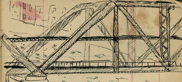 Drawing of the Rock Island Bridge.