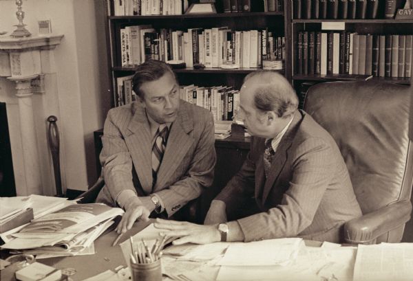 Congressman Robert Kastenmeier and Senator Gaylord Nelson in Nelson's office.