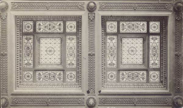 View from below of the Wisconsin Historical Society's Library skylight.