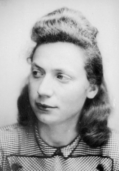 Portrait taken of Holocaust survivor Eva Lauffer Deutschkron for use in false papers.