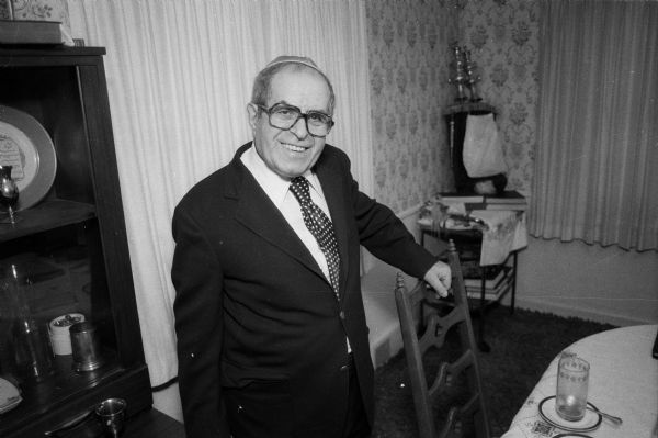 Holocaust survivor Rabbi Mayer Relles at his home.