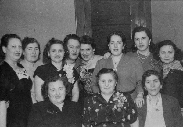 A group of women Holocaust survivors. (Cyla Stundel is second from right, back row).