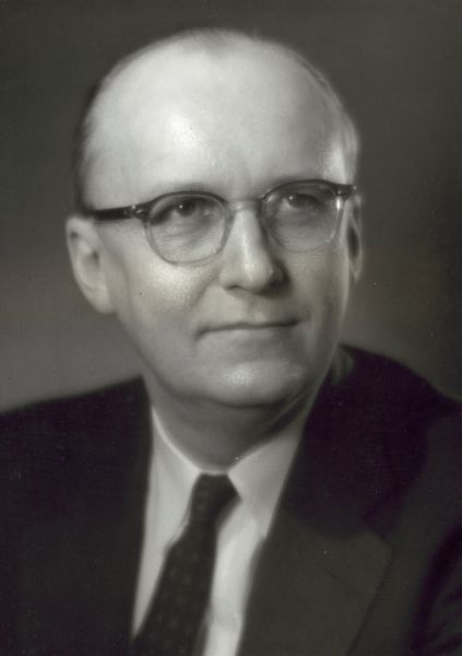 Head and shoulders portrait of Fred H. Harrington, taken when he was Vice President of the University of Wisconsin-Madison.