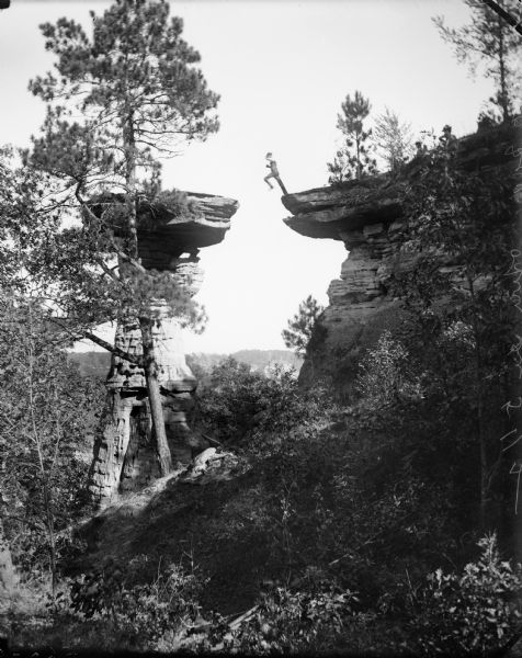 Leaping Stand Rock | Photograph | Wisconsin Historical Society