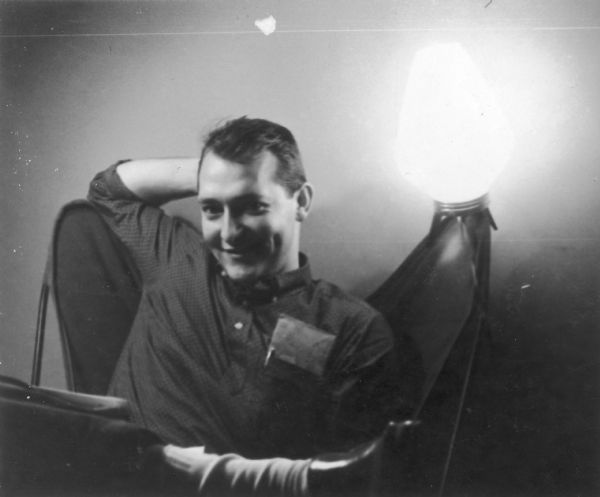 Bob Zellner relaxing in a chair.