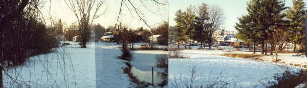 Panoramic view of the Union Street Bridge in the village of Rosholt created by taping three images together.