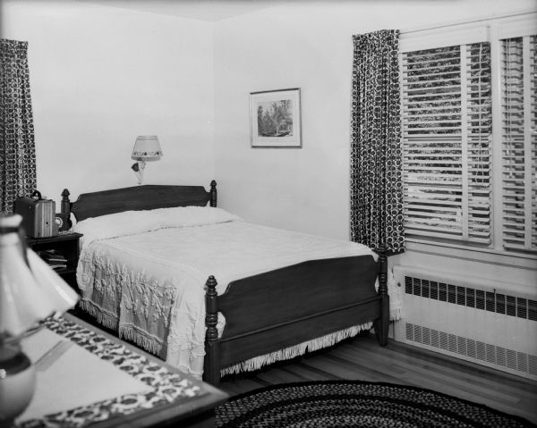 Interior view of the Arthur Peterson House at 4175 Cherokee Drive, showing a bedroom.