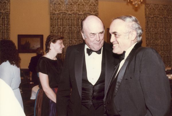 Journalist Robert Novak, right, with former Secretary of Defense Melvin Laird of Wisconsin at an unidentified formal event. Both men were then involved with the Readers' Digest magazine.