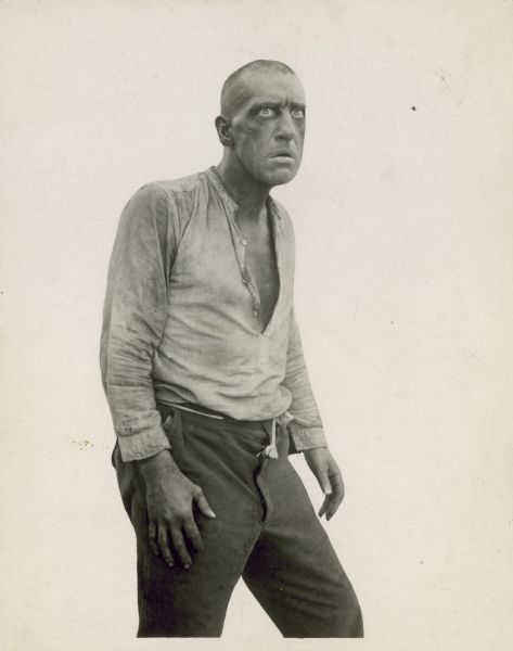 A dramatic publicity still of Walter Long from the film <i>Birth of a Nation</i>. Long played Gus, a "renegrade negro," in blackface.