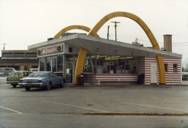 Exterior of early McDonald's Restaurant.