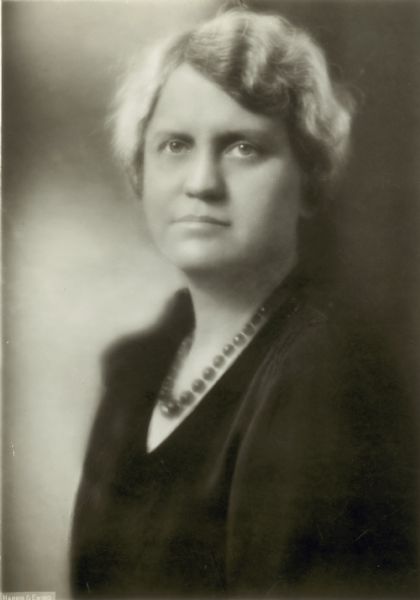 Quarter-length studio portrait of Miss Katherine F. Lenroot.