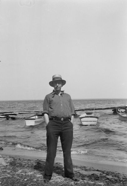 Albert Hansen by Lake Superior at Manitoulin Island.